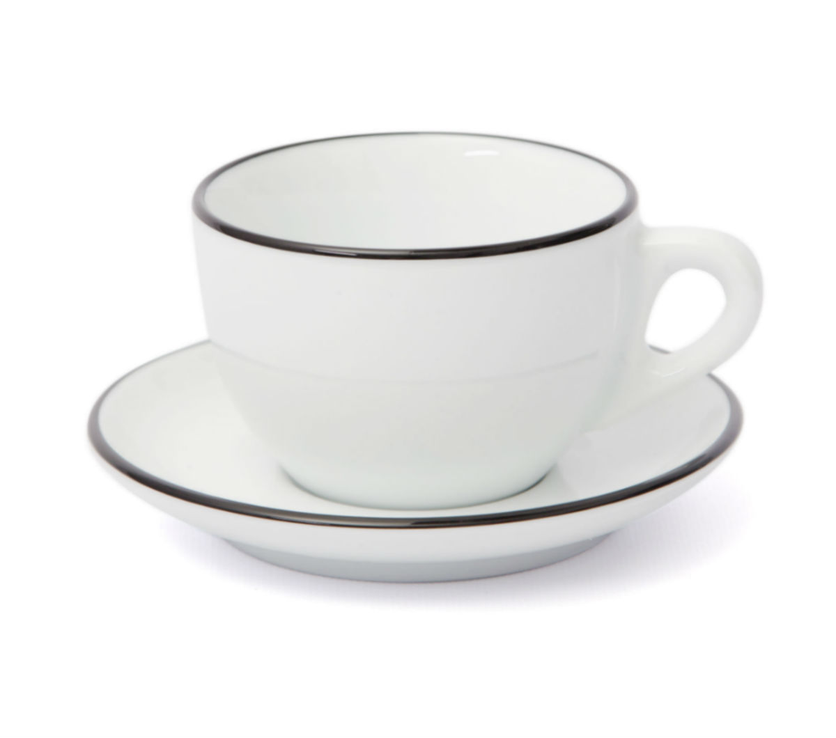 "VERONA" BLACK RIM Cappuccino Cups L 260ml